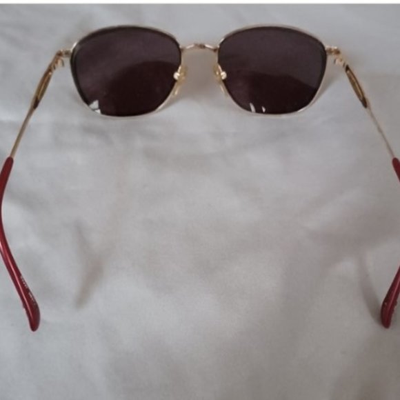 Vintage Laura Ashley Heather gold dark pink 135 sunglasses prescription frames - Picture 5 of 6